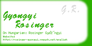 gyongyi rosinger business card